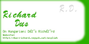 richard dus business card